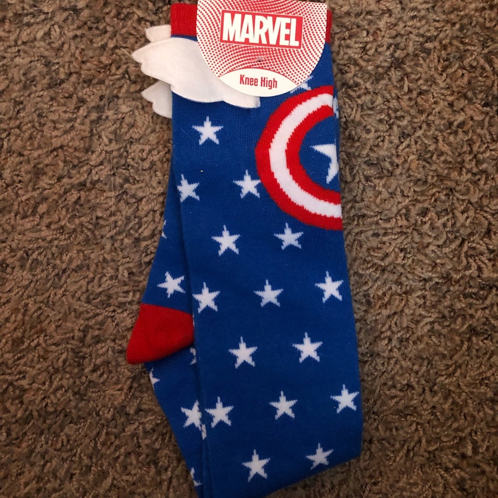 New Captain America Knee High Socks